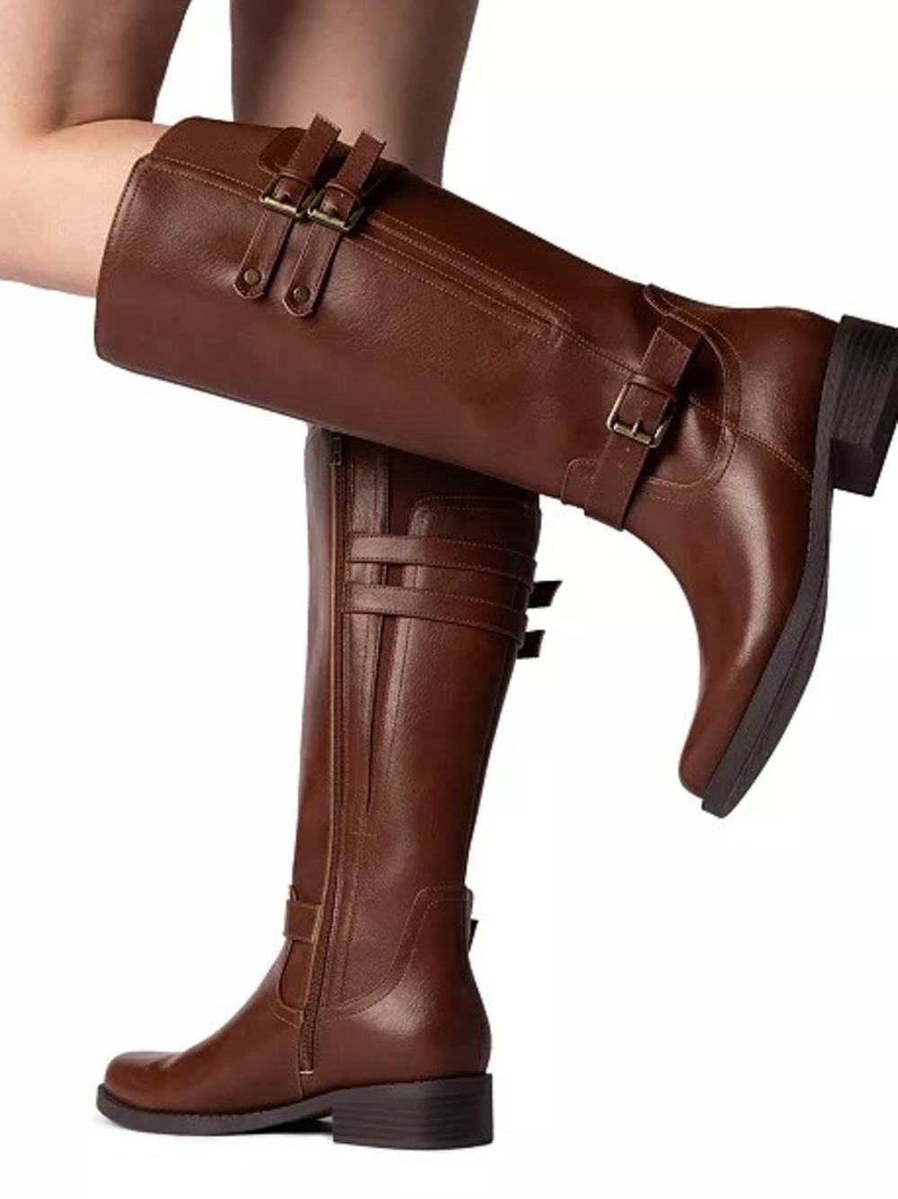 Classic Brown Knee-High Riding Boots - Women Size 9M XWC